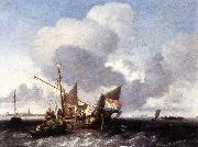 BACKHUYSEN, Ludolf Ships on the Zuiderzee before the Fort of Naarden fgg oil painting